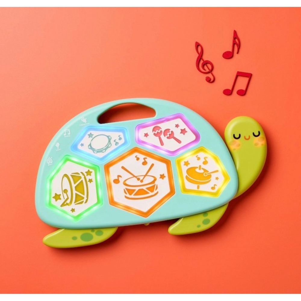 Gigglescape Electronic Turtle Drum Toddler Musical Toy Light Up Percussion